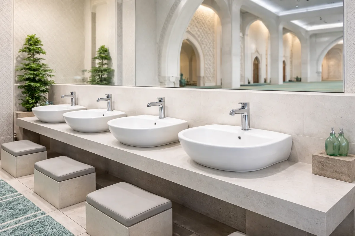 Quels sont les avantages des lavabos d'ablutions en céramique antibactérienne dans les mosquées